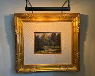 Framed Original Oil on Canvas Landscape Unsigned (23"W x 20"H)