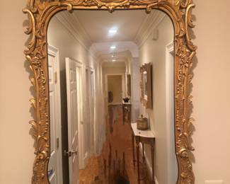 Louis XV Style Gold Gilt Wall Mirror (28"W x 48"H)