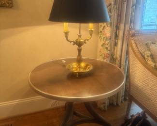 Round Bent Wood Pedestal Side Table (28"D x 26"H)