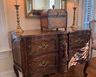 Baker Furniture Commode / Louis XV Country French Chest of 2 Drawers (21"D x 52"W x 34" H)
