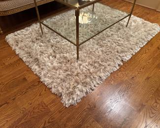 White Shag High Pile Rug (46"W x 62"L)