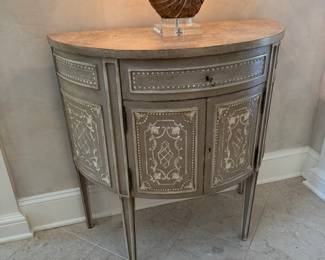 Drexel Heritage 1 Drawer / 2 Door Demilune Storage Cabinet