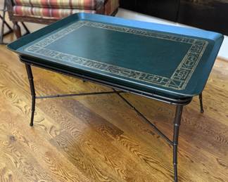 Chinoiserie Faux Bamboo Tray Coffee Table (23"D x 33"W x 19"H)