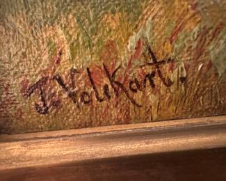 Framed Original Oil on Board of Nature Landscaped Signed J. Volekart (23"W x 18"H)