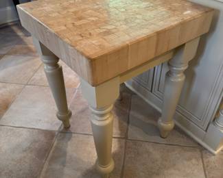 Custom Kitchen Island Butcher Block Prep Table (24"W x 24"D x 32"H)