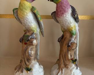 Chelsea House Porcelain Parrot Figurines