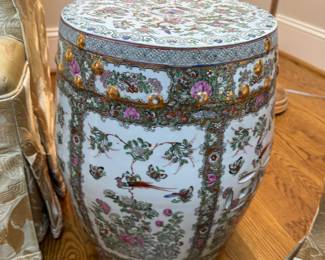Decorative Oval Garden Stool Made in Macau (14"D x 19"H)