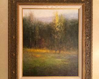 Framed Original Oil on Canvas Landscape Signed John Young (34"L x 30"W)
