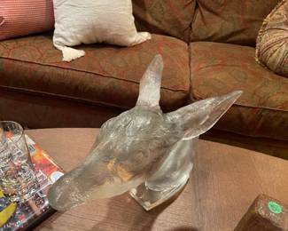 Baccarat Crystal Sculpture Doe Head