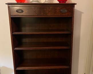 Mahogany bookcase w/ drawer