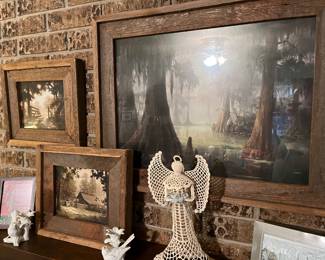 Beautiful Louisiana art w/cypress frames 