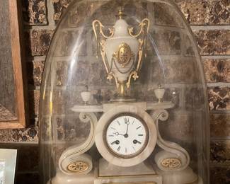 Alabaster clock under dome
