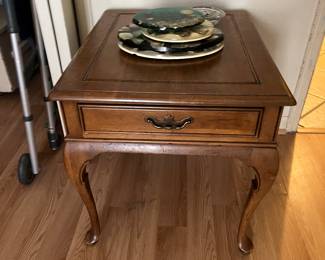 End table, abalone art