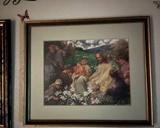 Jesus in the garden, signed 