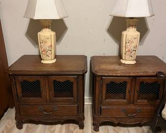 Drexel nightstands,   Chinoiserie Lamps