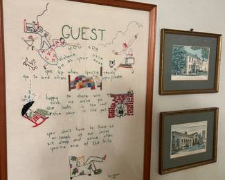 Needlework and vintage prints 