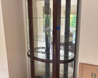 Traditional Style Bow Front Curio Cabinet