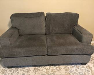 Grey Upholstered Love Seat