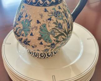 Nakkas Turkish Ceramic Hand Painted Pitcher