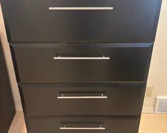 Four-Drawer Modern Black Dresser
