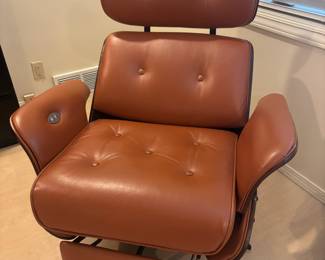 Mid Century Style Leather Reclining Lounge Chair