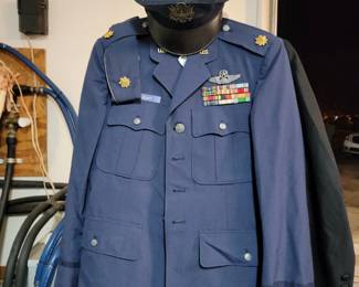 Air force coat tie shirt cap, another  cap, dress formal 3 sets