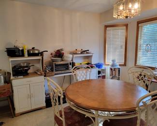 More kitchen appliances  and 3 piece cabinet set