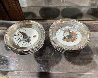 Frank M. Whiting Sterling silver coasters