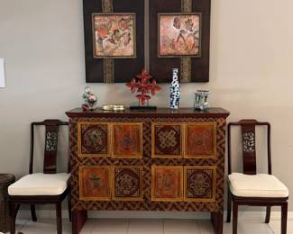 Hand Painted Tibetan Buffet Cabinet