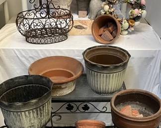 Patio And Garden with Pots, Metal Table, Decor