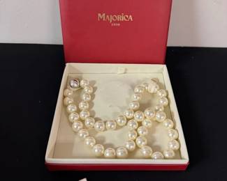 Majorica 1890 Necklace with 925 Base Earrings