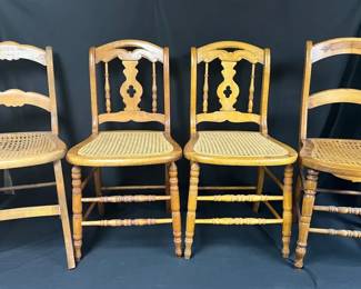 4 Vintage Cane Chairs