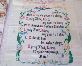 Sampler 1950's Not Framed