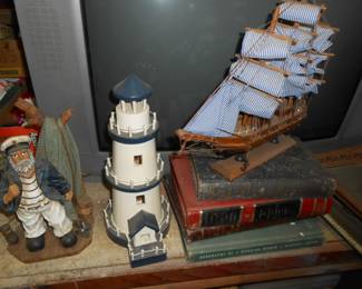 a Sailor   a Lighthouse   and a Ship