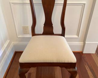 One of eight drop seat Queen Anne side chairs