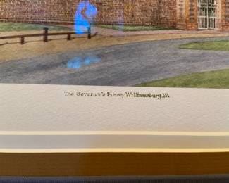 “The Governor’s Palace in Williamsburg, VA, #05/100 by Richard DePaul, Williamsburg artist, 29” x 25”