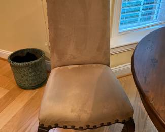 Pottery Barn microfiber chair with nailheads design