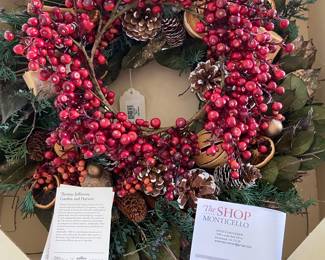 The Shop Monticello wreath, New in Box
