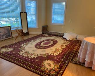 Antique wool rug made in the 1950’s by the homeowner’s mother in Germany