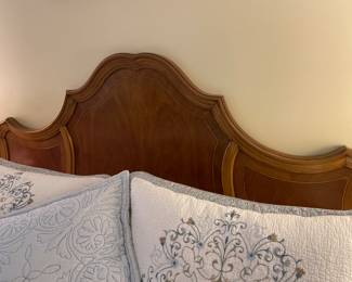 Unique headboard, accommodates a Queen bed or a Full bed