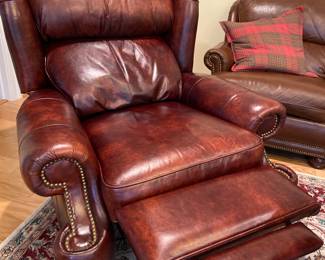 Leather chair with nailhead trim by Motioncraft, a division of the Sherrill Furniture Co, Hickory, NC