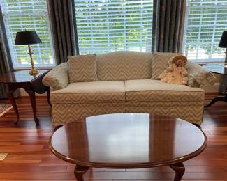 Rowe Furniture sofa and Queen Anne coffee table