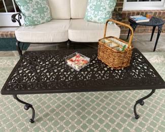 Frontgate heavy grade aluminum furniture, six pieces total, sold separately, rug and pillows sold separately 