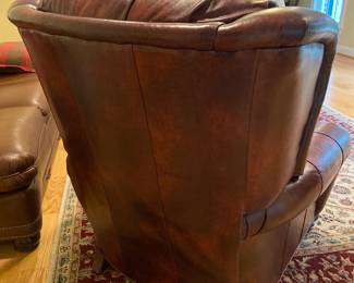 Leather chair with nailhead trim by Motioncraft, a division of the Sherrill Furniture Co, Hickory, NC