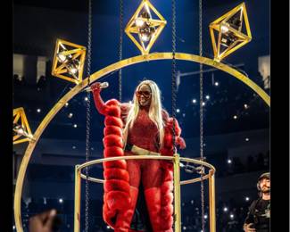 Mary J Blige wearing Red Mink by FGM BESPOKE FURS.