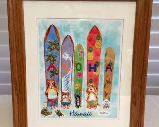 MFS080 Framed Aloha Dogs Picture By Michael Lee