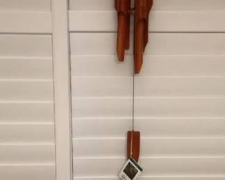 MFS056 Curio Glass Float Wind Chime, Curio Glass Floats & Carved Wooden Bowls