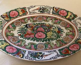 MFS009 Chinese Rose Medallion Porcelain Oval Serving Dish