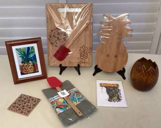 MFS101 Koa Framed Pineapple Picture, Planter, Cutting Boards & More!