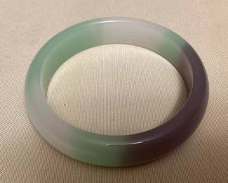 MFS120 Lavender, Green & White Jade Bangle Bracelet New